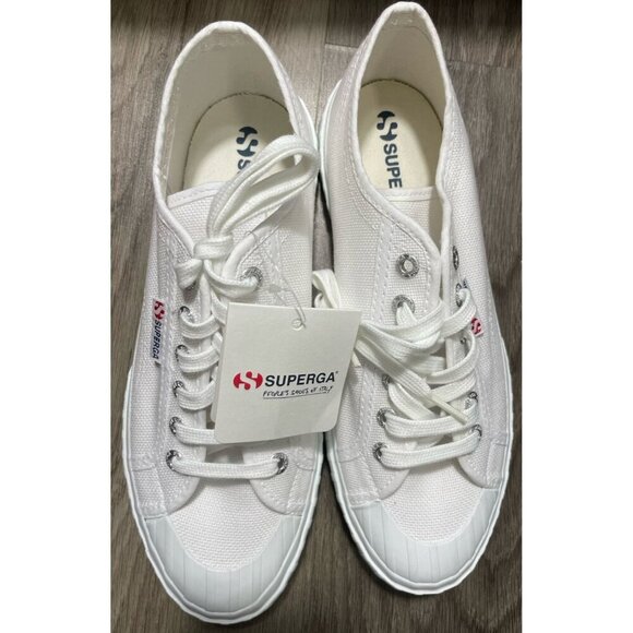 Superga 2630 Stripe Canvas Platform Sneakers NEW Women’s Size 41 US 9.5 - Picture 7 of 11